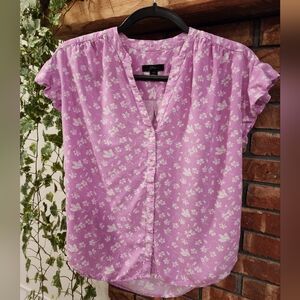 J. Crew Lavender Floral Blouse